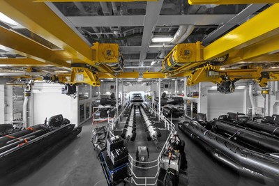 The Hangar on board the Viking Octantis, pictured here, is a state-of-the-art, industry-first in-ship marina providing ease of embarkation and disembarkation of Special Operations Boats and other equipment while sheltered from the elements. For more information, visit www.viking.com.