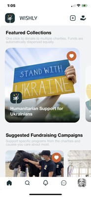 WISHLY Home Screen, Humanitarian Support for Ukrainians Featured Collection