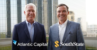 (L-r) Douglas L. Williams, former CEO of Atlantic Capital Bank, and John C. Corbett, CEO of SouthState Bank. In the combined company, Williams now serves as president of Atlanta Banking Group & head of Corporate Banking.