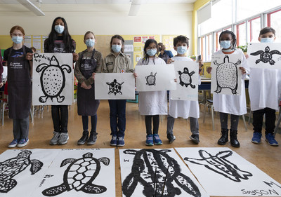 Abords de l'autoroute Métropolitaine - Un chemin des tortues, ludique et protégé, se trace vers l'école Saint-Bernardin