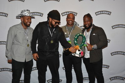 Primo Partners recently became the first BIPOC-owned franchisee group to be named Operator of the Year by Ben & Jerrys. It is also the ice cream companys largest franchise group, with 10 Scoop Shops across six states. From left to right: Phillip Scotton, Antonio McBroom, Eric Taylor and Josiah Fisher of Primo Partners.