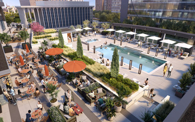 The fourth-floor pool deck will be open to guests at Four Seasons Hotel Minneapolis in June 2022.