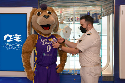 Los Angeles Sparks Mascot Sparky Visits Majestic Princess in Los Angeles