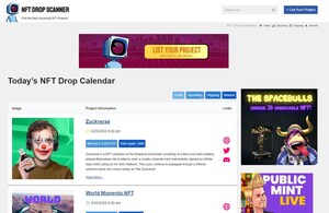 NFTDropScanner.com Launches New Calendar Website Publishing NFT Release Schedules and Information on Upcoming NFT Projects