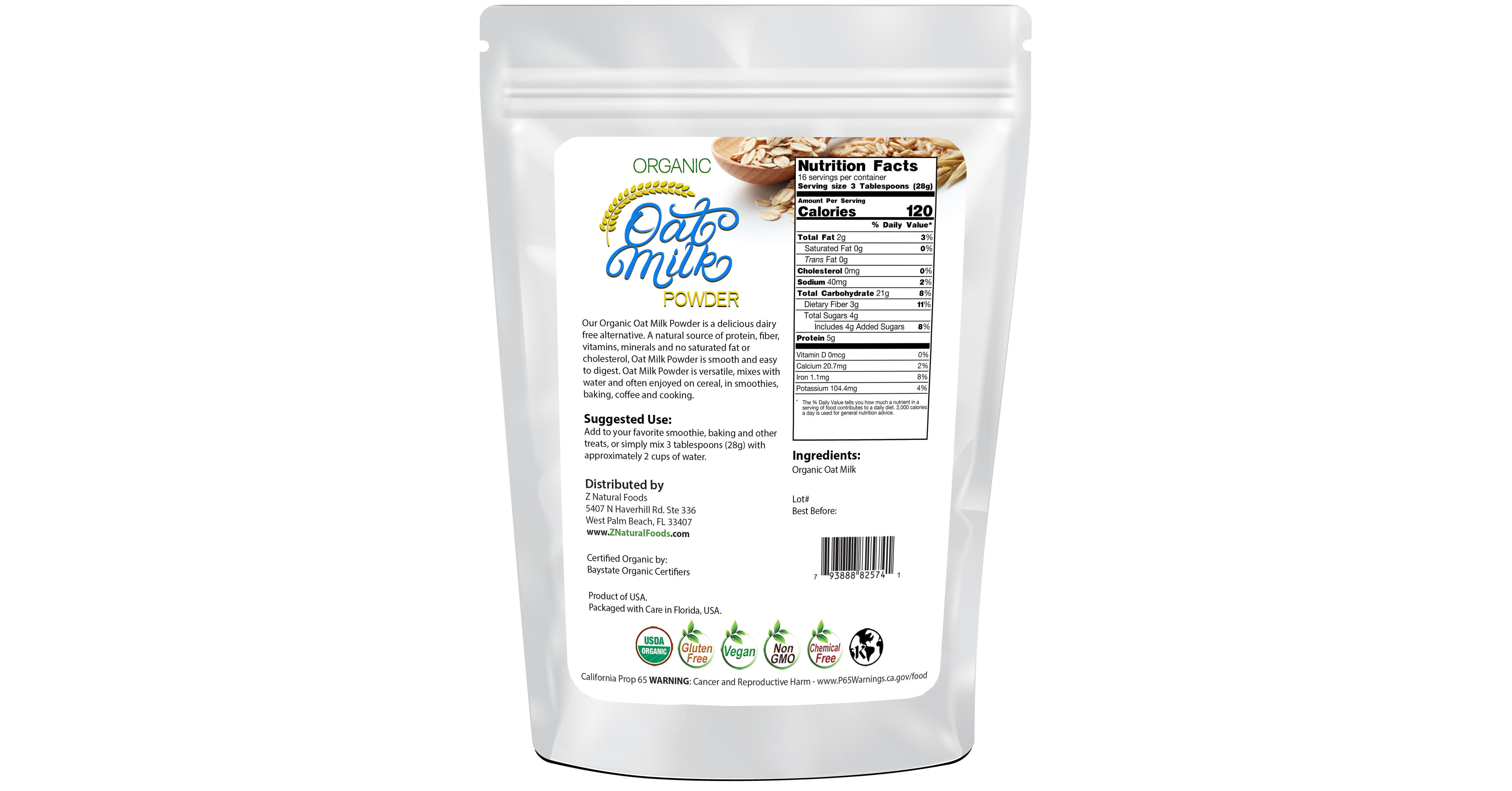 Z Natural Foods Announces New Organic Oat Milk Powder