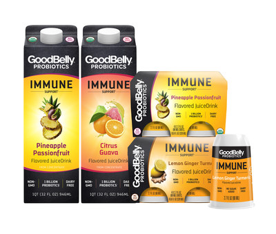 GoodBelly's New Immune Support Quarts and Shots are clinically shown to support the body's immune system. They'll make their debut at Expo West 2022 and will be available in stores nationwide in April 2022.