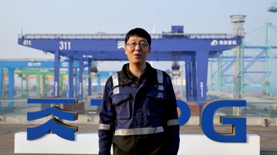 Yang Rong apresentou o Smart Port Tianjin (PRNewsfoto/Huawei)