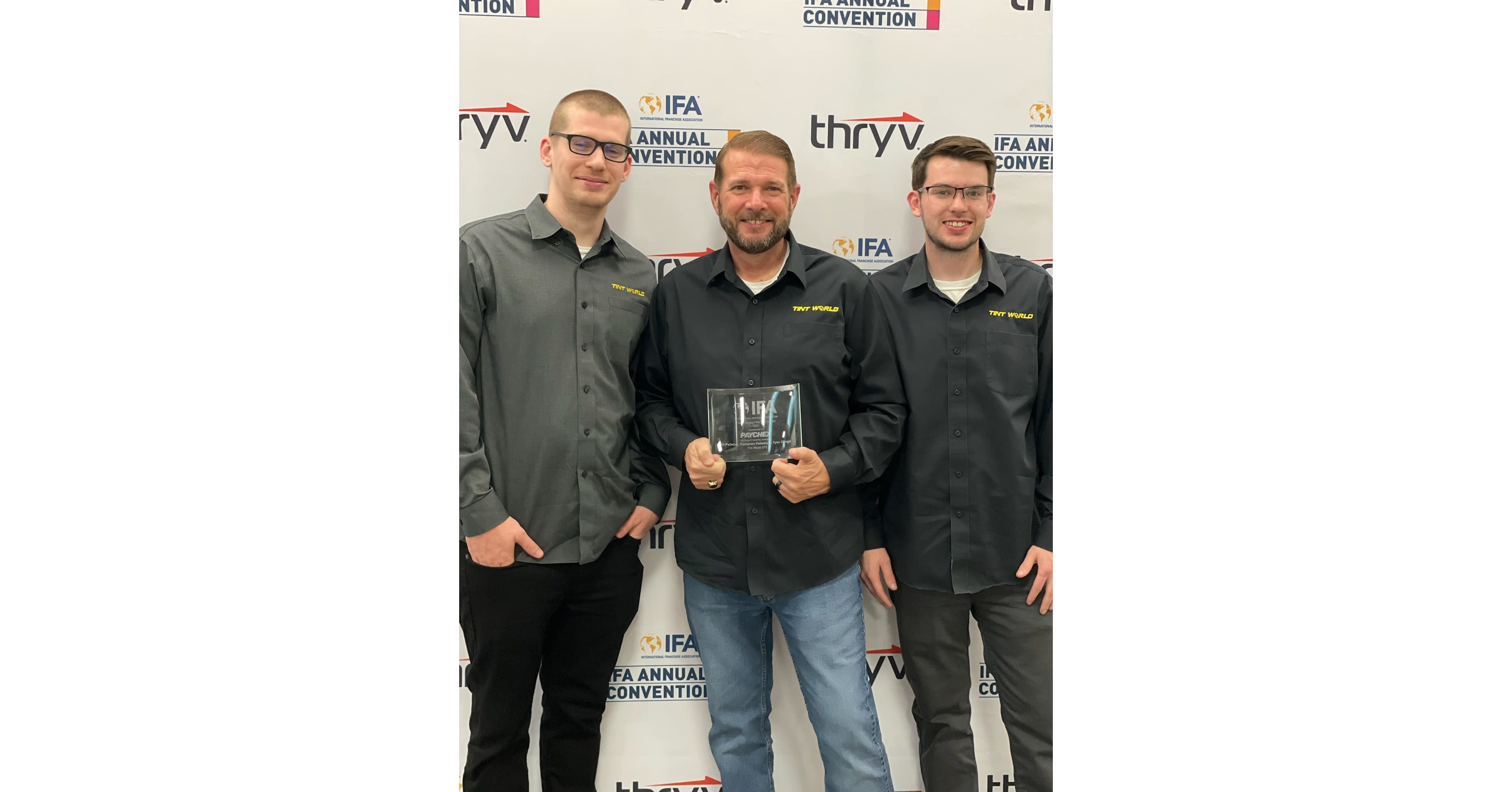 Kit and Cameron Pelletier and Tyler Olinger of Tint World® Awarded Franchisee of the Year by International Franchise Association