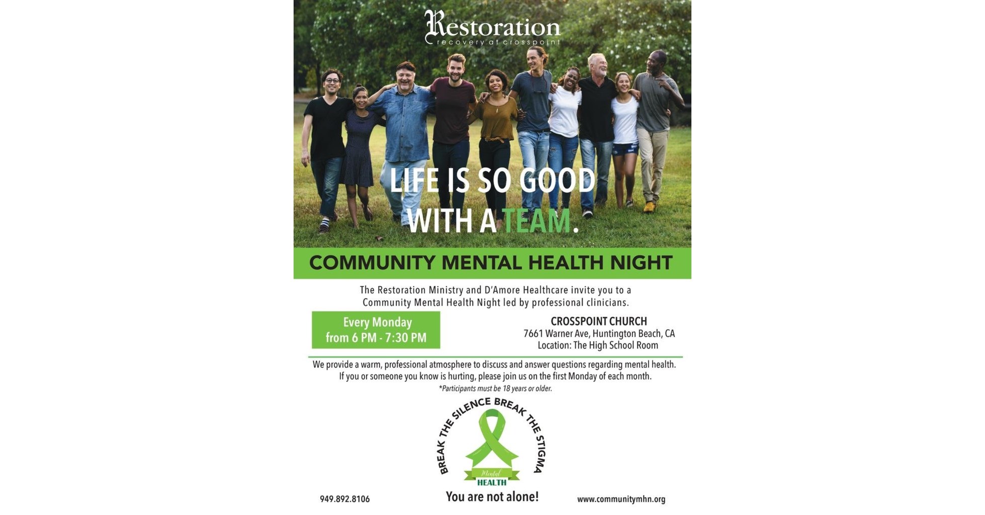 D’Amore Mental Health Will Now Be Hosting Weekly Mental Health Nights at Crosspoint Church