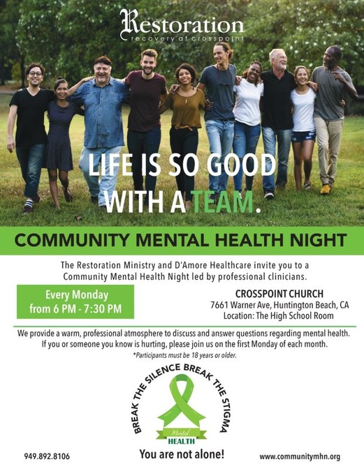 D'Amore Mental Health Will Now Be Hosting Weekly Mental Health Nights at Crosspoint Church - Vimarsana News