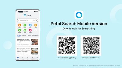 Petal Search en versión móvil (PRNewsfoto/Petal Search, Huawei)
