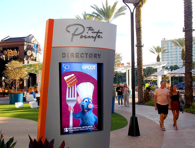 Liquid Outdoors' digital kiosks in situ at The Pointe, one of Orlando's premier nightlife destinations