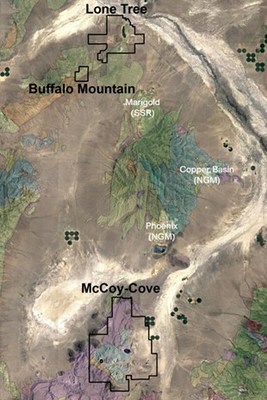 Figure 2 – McCoy-Cove Property Location (CNW Group/i-80 Gold Corp)