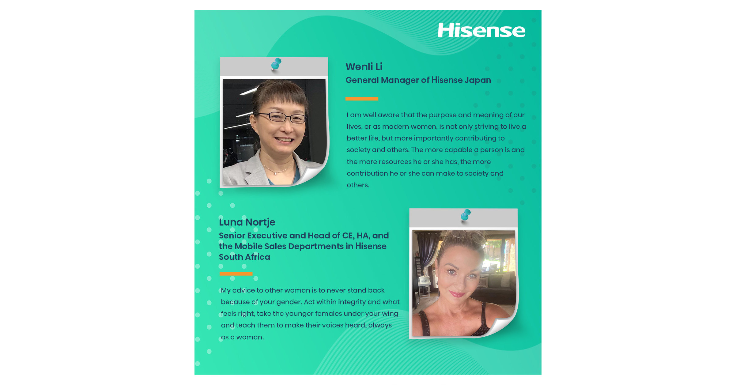 Al crear un lugar de trabajo sostenible, Hisense alienta a las mujeres a lograr mejores versiones de ellas mismas en todos los aspectos