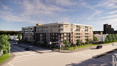 Side View - Project rendering of Robert Nicklin Place, developed by Affordable Housing Societies (CNW Group/Canada Mortgage and Housing Corporation)