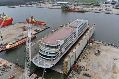 Viking celebrated today that the new 386-guest Viking Mississippi was “floated out” in Louisiana, marking a major construction milestone and the first time the ship has touched water. For more information, visit www.viking.com.