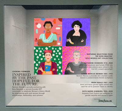 Carrie Marcus Neiman featured in Boss Beauties' collection of 25 one-of-a-kind NFTs. The collection, titled “Role Models,” is designed to share the story of women who have shattered the glass ceiling throughout history and inspire the next generation of women and girls. Carrie Marcus Neiman is featured alongside other female leaders such as Ruth Bader Ginsburg, Katherine Johnson, and Frida Kahlo.