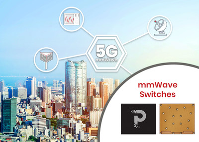 New pSemi mmWave switches support wireless infrastructure, test and measurement, satellite and point-to-point communication systems.