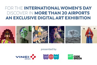 In world first, VINCI Airports, World of Women, and Code Green bring digital artworks to airports across the globe on international women's day