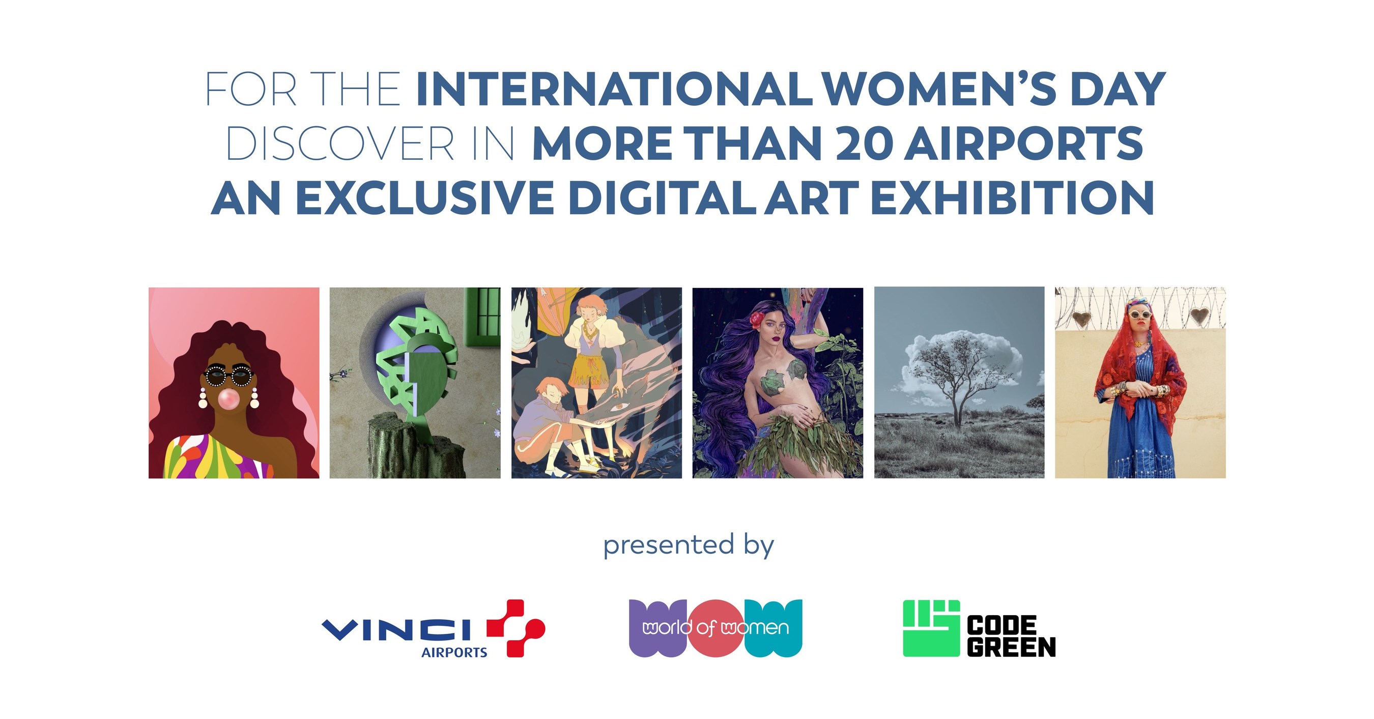 En primicia mundial, VINCI Airports, World of Women y Code Green llevan obras de arte digitales a aeropuertos de todo el mundo en el Día Internacional de la Mujer