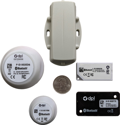 Smaller than GPS devices, DPL Telematics' BEAM Bluetooth tags are a cost-effective way to track lower value asset inventory such as buckets and attachments