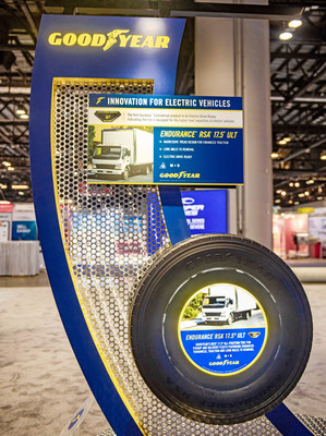 The Endurance RSA ULT is Goodyear's premium 17.5-inch all-position tire for last-mile delivery vehicles, box trucks and light trucks. Equipped to handle the higher load capacities of electric vehicles, the Endurance RSA ULT is the first commercial tire stamped with Goodyear's