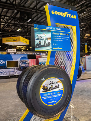 Goodyear's Fuel Max RSA ULT is a premium 19.5-inch regional pickup and delivery-combination commercial tire. Balancing traction, fuel efficiency and mileage, the Fuel Max RSA ULT leverages Goodyear's Fuel Max Technology, a tread compound that offers low rolling resistance for a lower cost per mile. (Jessica Yanesh for Goodyear)