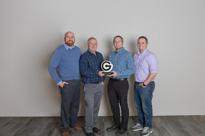 Digi-Key’s Levy Olson, Jerome Bakke, Paul Hejlik and Brandon Tougas were presented with the Distributor of the Year award from GCT during a virtual presentation.