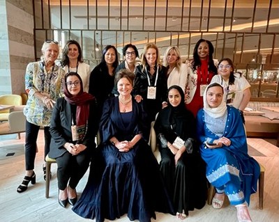 The Forbes 30/50 Summit’s “Women of Wisdom” Circle featuring Women changemakers from across the globe, at the 30/50 Summit’s Lifetime Achievement Award Event.  Photo courtesy of Roots of Peace