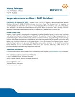 News Release March 2022 Dividend (CNW Group/Keyera Corp.)