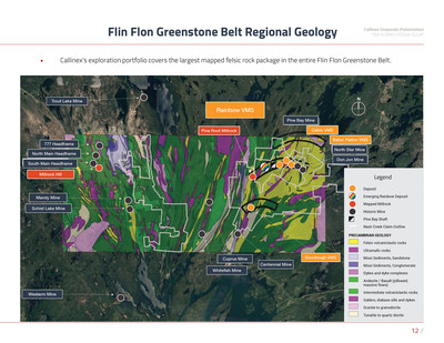 Flin Flon Greenstone Belt Regional Geology Map March 2022 (CNW Group/Callinex Mines Inc.)