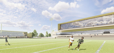 The Bryant Convocation Center and Arena will be built adjacent to Bryant's award-winning Bulldog Strength and Conditioning Center, part of the David M. ’85 and Terry Beirne Bulldog Stadium Complex.