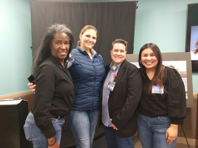 (From left to right) Helen Callier, President of PermitUsNow, Luba Dub, SpawGlass Superintendent, Beth Tschirhart, HEB Construction Project Leader, Bianca Seville - HEB Associate Construction Project Leader.