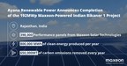 Ayana Renewable Power and Maxeon Solar Technologies Announce Completion of the 192MWp Indian Bikaner 1 Project