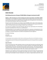 Filo Mining Announces Closing of C$100 Million Strategic Investment by BHP (CNW Group/Filo Mining Corp.)