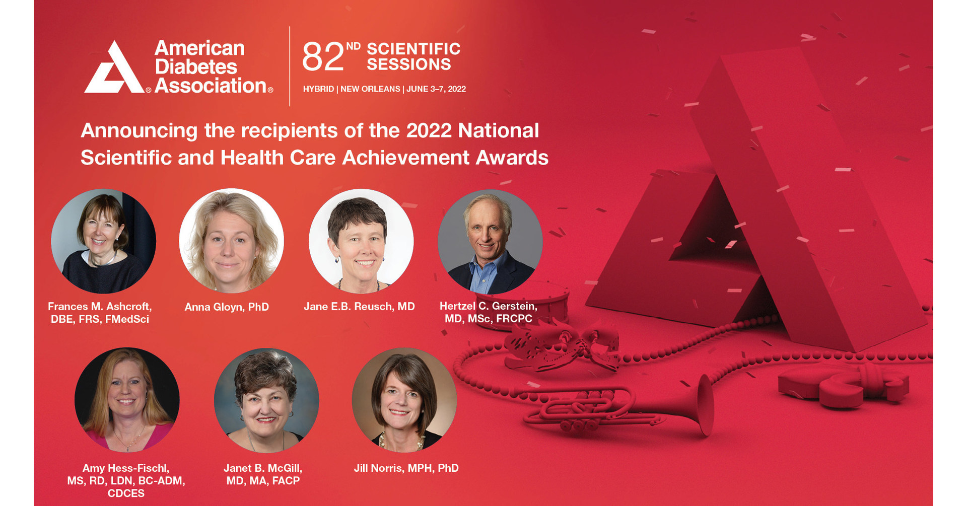 Extraordinary Leaders in Diabetes Research, Prevention, and Treatment to be Recognized at ADA’s 82nd Scientific Sessions