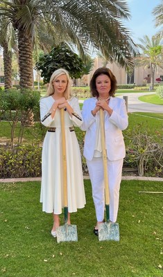Princess Angelika Jarosławska of Poland (left) and Roots of Peace founder/CEO Heidi Kuhn (right) are pictured in Abu Dhabi, March 11, 2022. Photo courtesy of Roots of Peace.