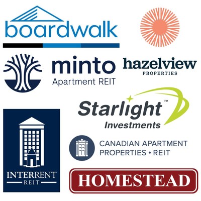 Boardwalk REIT, CAPREIT, Hazelview Properties, Homestead, InterRent REIT, Minto Apartment REIT, Starlight Investments (CNW Group/Hazelview Investments Inc.)