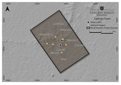 Figure 1 - Marudi Project Map, prospects so far identified (CNW Group/Golden Shield Resources)
