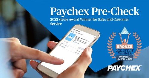 Paychex Pre-Check Wins 2022 Stevie Award®
