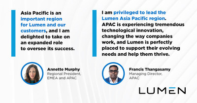 Lumen announces executive appointments for Asia Pacific region 