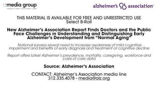 New Alzheimer's Association Report Finds Doctors and the Public Face Challenges in Understanding and Distinguishing Early Alzheimer's Development from 'Normal Aging'
