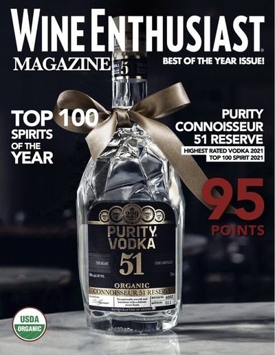 Purity Connoisseur 51 Reserve Organic Vodka is the highest-rated unflavored vodka under $35 in the last 10 years.