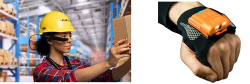 Vuzix smart glasses in warehouse use and ProGlove Scanner