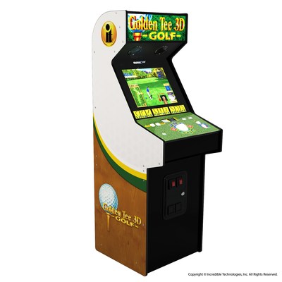 The nostalgic Arcade1Up Golden Tee 3D Arcade Machine, now available for Pre-Orders. This machine allows you to take the fun of retro gaming home with you, so go ahead and show off your skills with friends and family. (PRNewsfoto/Arcade1Up)