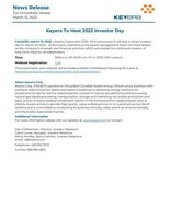 Keyera to Host 2022 Investor Day News Release Final (CNW Group/Keyera Corp.)