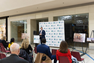 Dr. Martin Stallone, Chief Executive Officer of Cayuga Medical Center and Cayuga Health speaks during the press conference held 3.15.22 at The Shops at Ithaca Mall