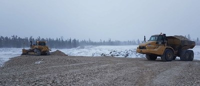 Containment Pond Berm Construction (CNW Group/Foran Mining Corporation)