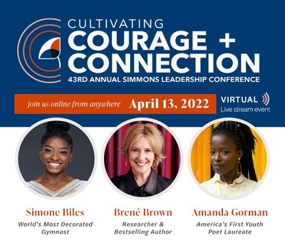 The world's most decorated gymnast Simone Biles, researcher and bestselling author Brené Brown, and America's first youth poet laureate Amanda Gorman are among the headliners at the Simmons Leadership Conference.