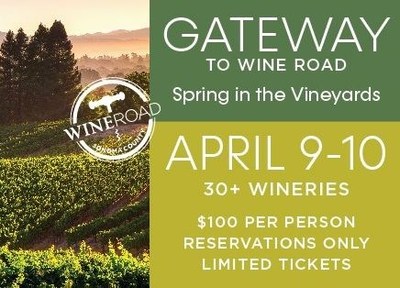 Wine Road to Host “Gateway to Wine Road” April 9 – 10
